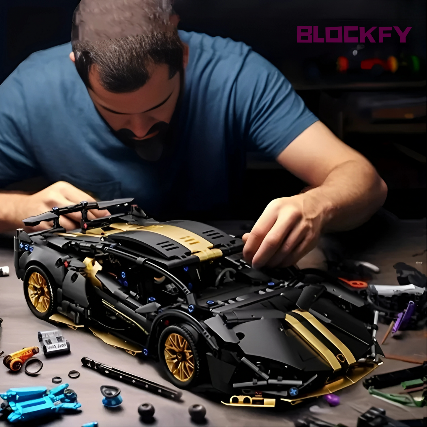Gold Sports Car Blockfy™